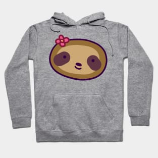 Flower Sloth Face Hoodie